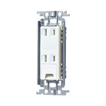 WTF1532WK 埋込アースターミナル付ダブルコンセント(金属枠付)(ホワイト)